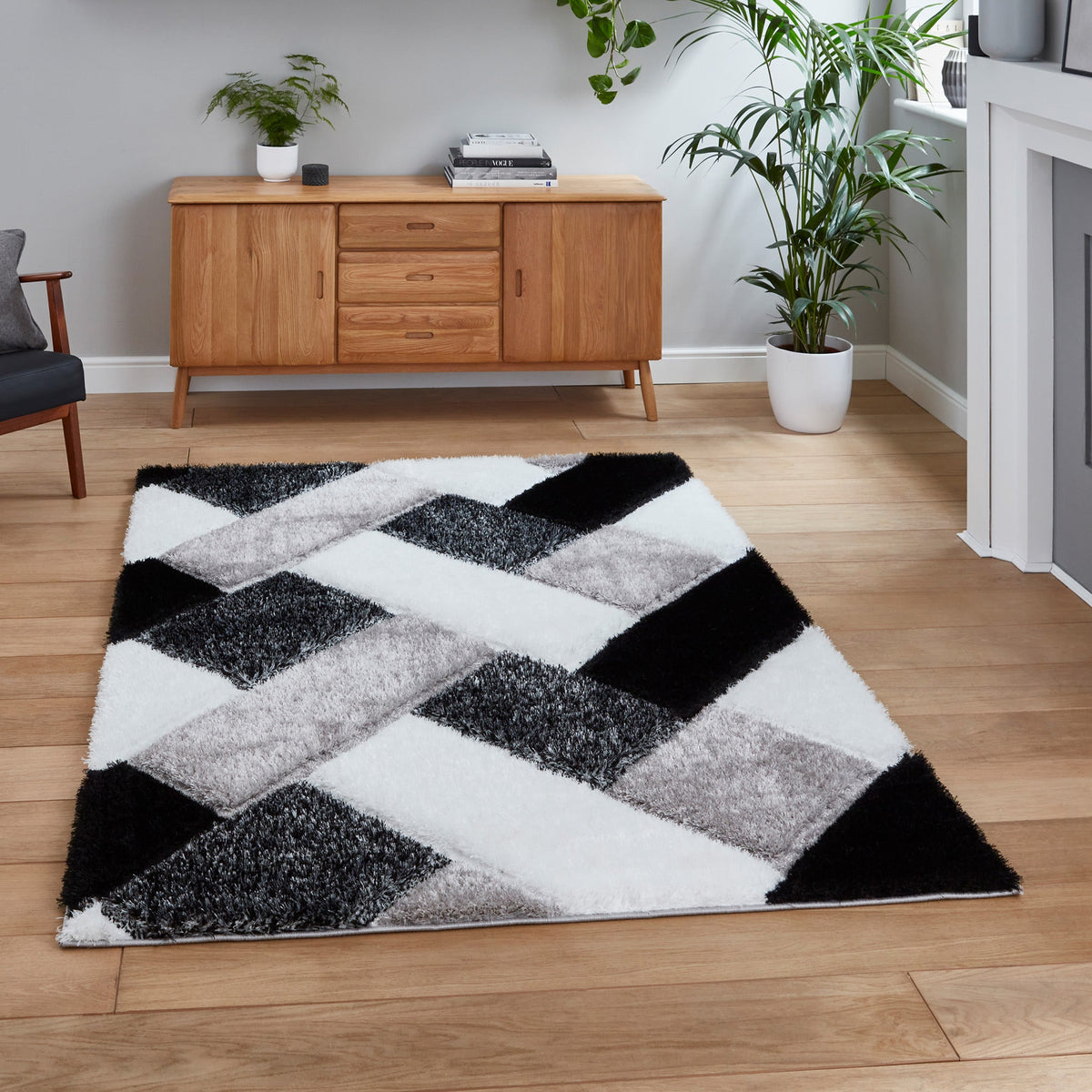 Lennox Geometric Shaggy Rug