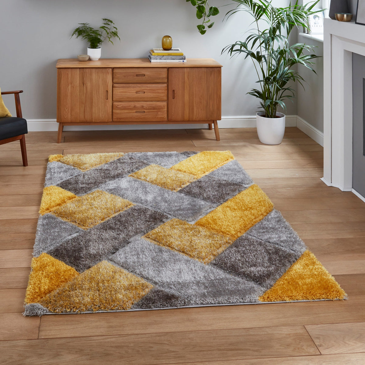 Lennox Geometric Shaggy Rug