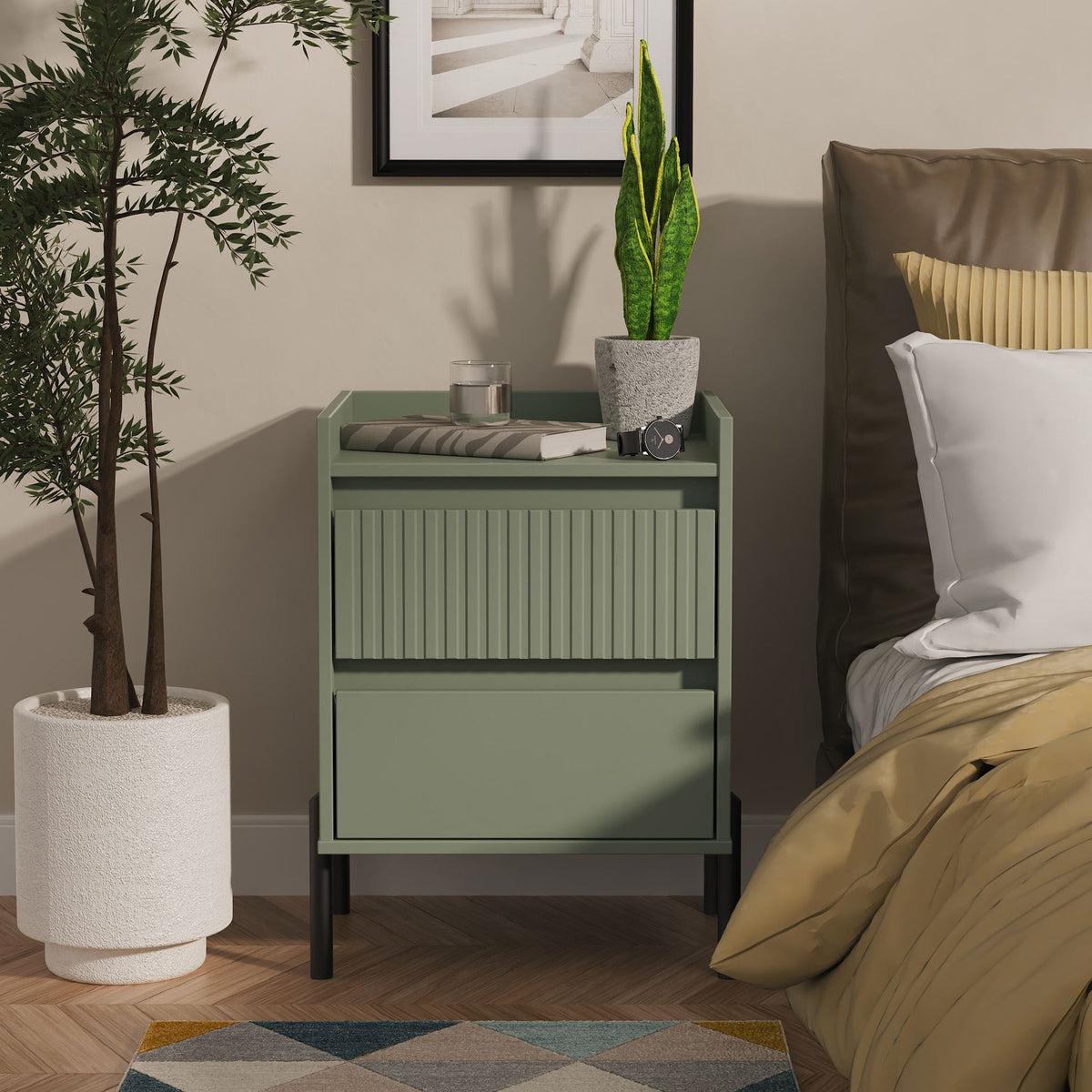 Kenton 2 Drawer Bedside Table
