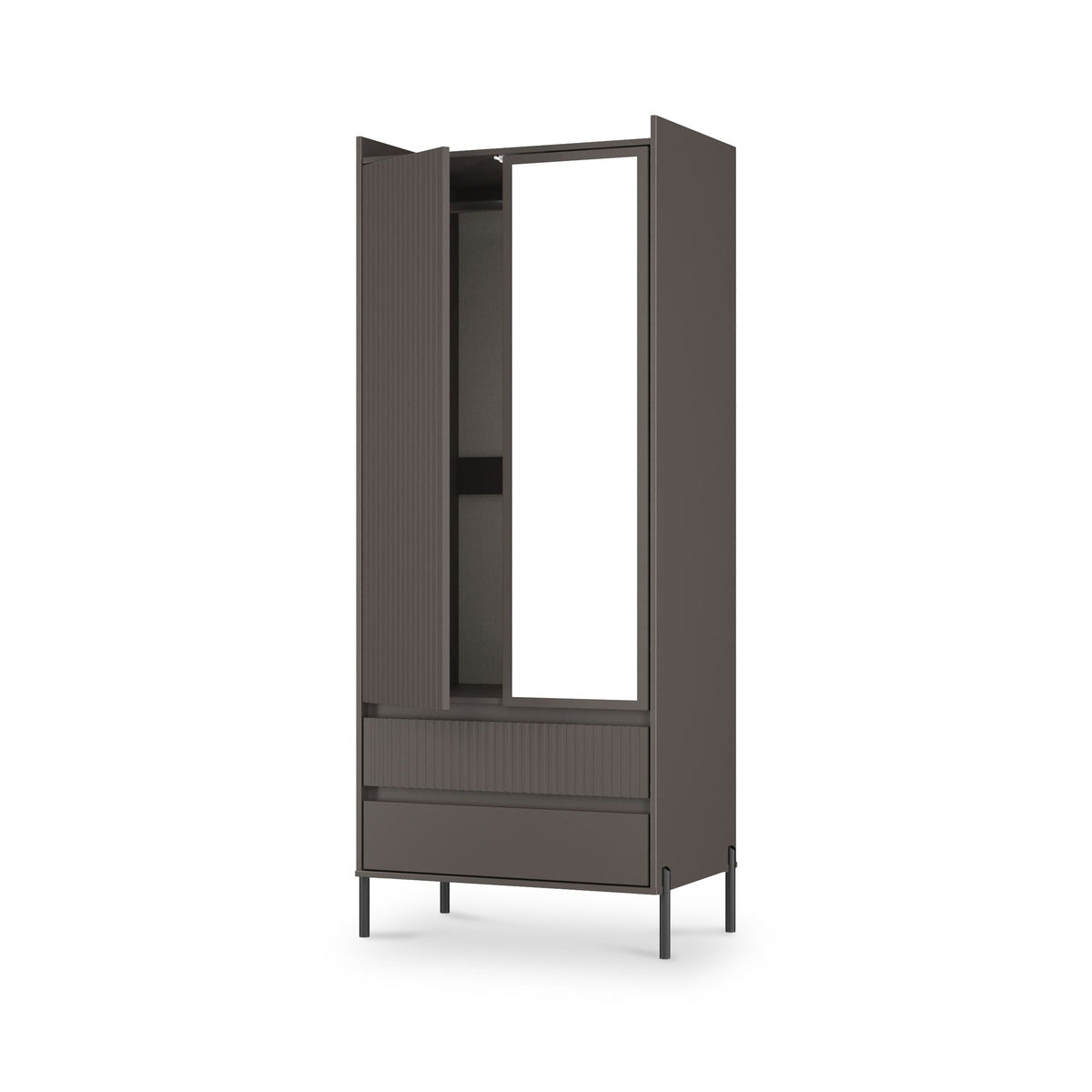 Kenton Double Mirrored Wardrobe With Drawers