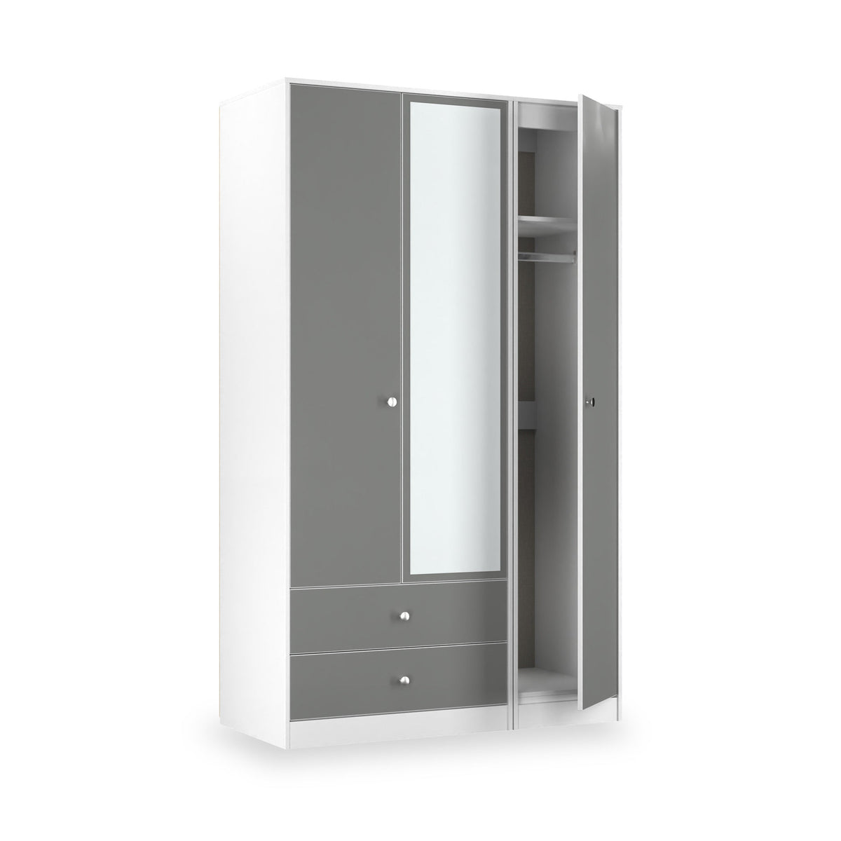 Bennet Tall Triple 2 Drawer Mirrored Wardrobe
