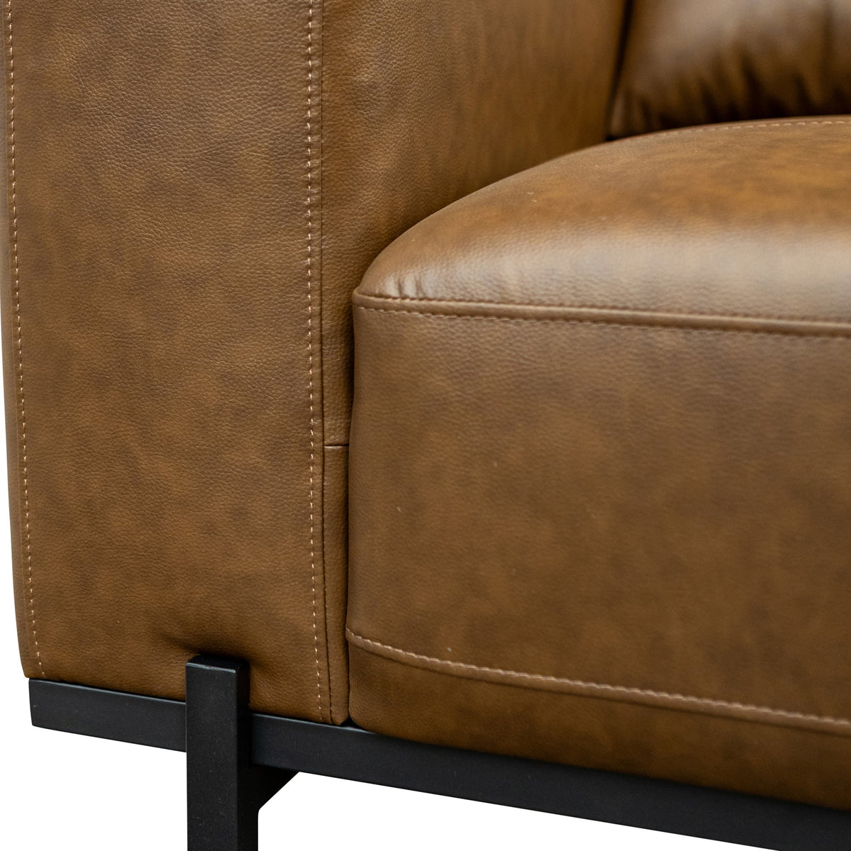 Umber Faux Leather Armchair