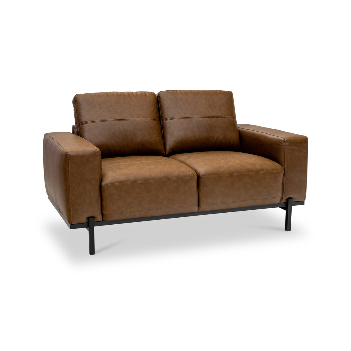 Umber Faux Leather 2 Seater Sofa
