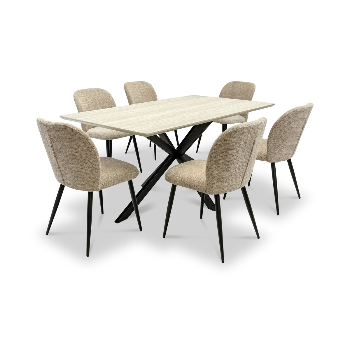 Barlo 160cm Travertine Effect Dining Table