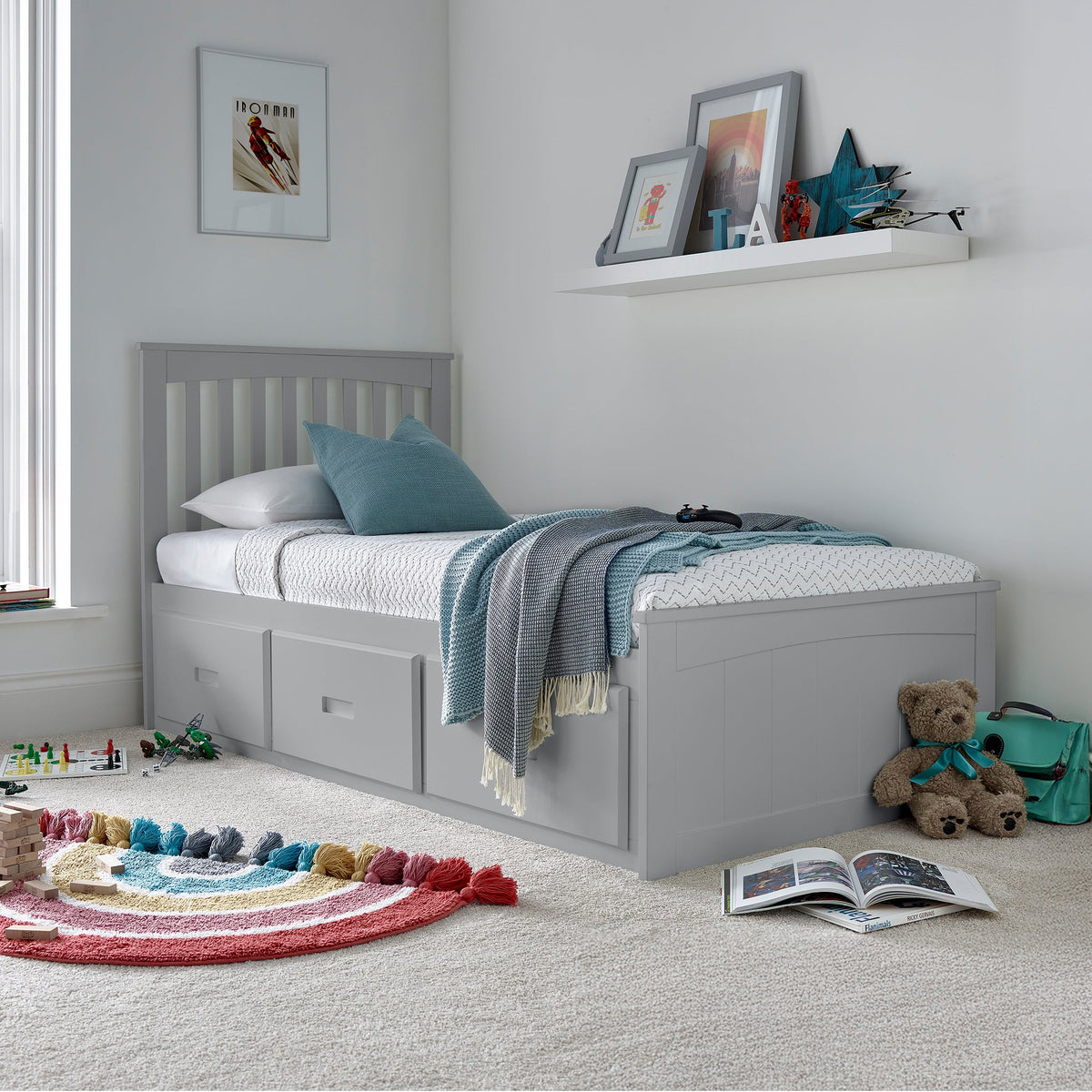 Wilson Wooden 3 Drawer Kids Bed Frame