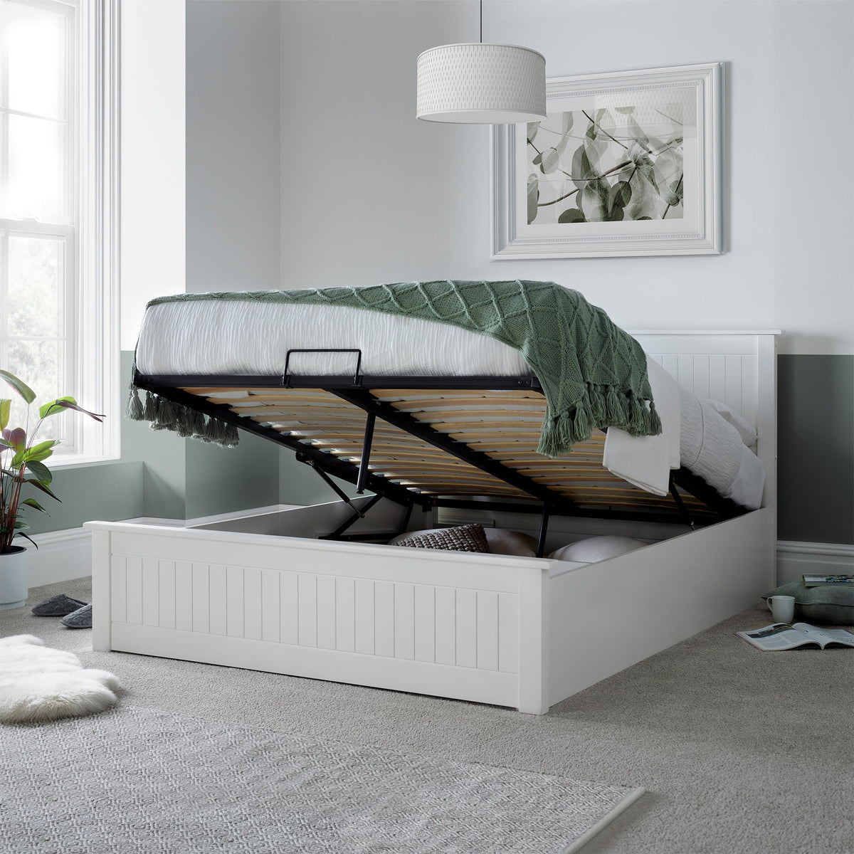 Brooker Wooden Storage Ottoman Bed Frame