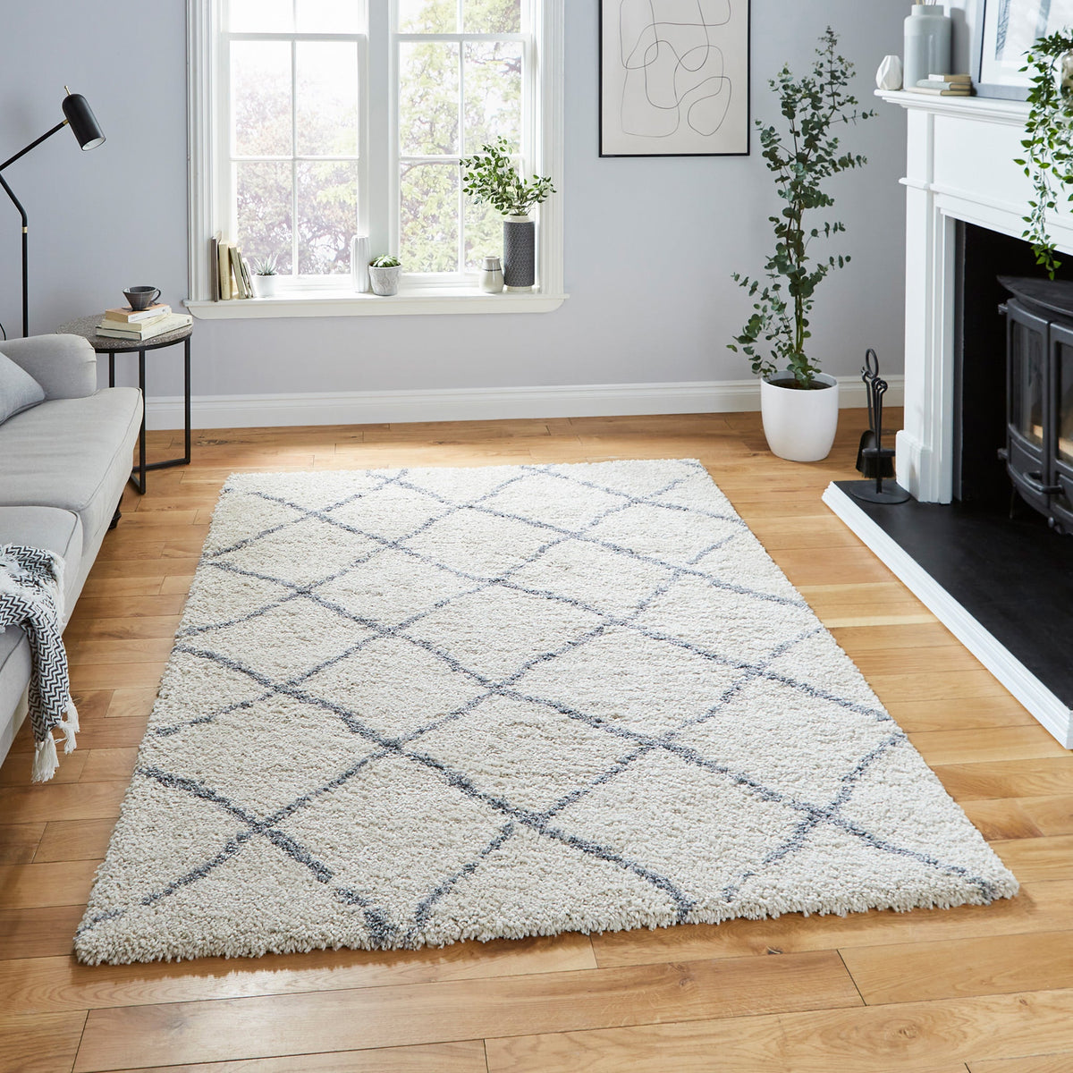 Durham Berber Diamond Shaggy Rug