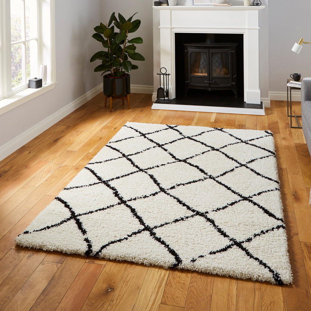 Durham Berber Diamond Shaggy Rug