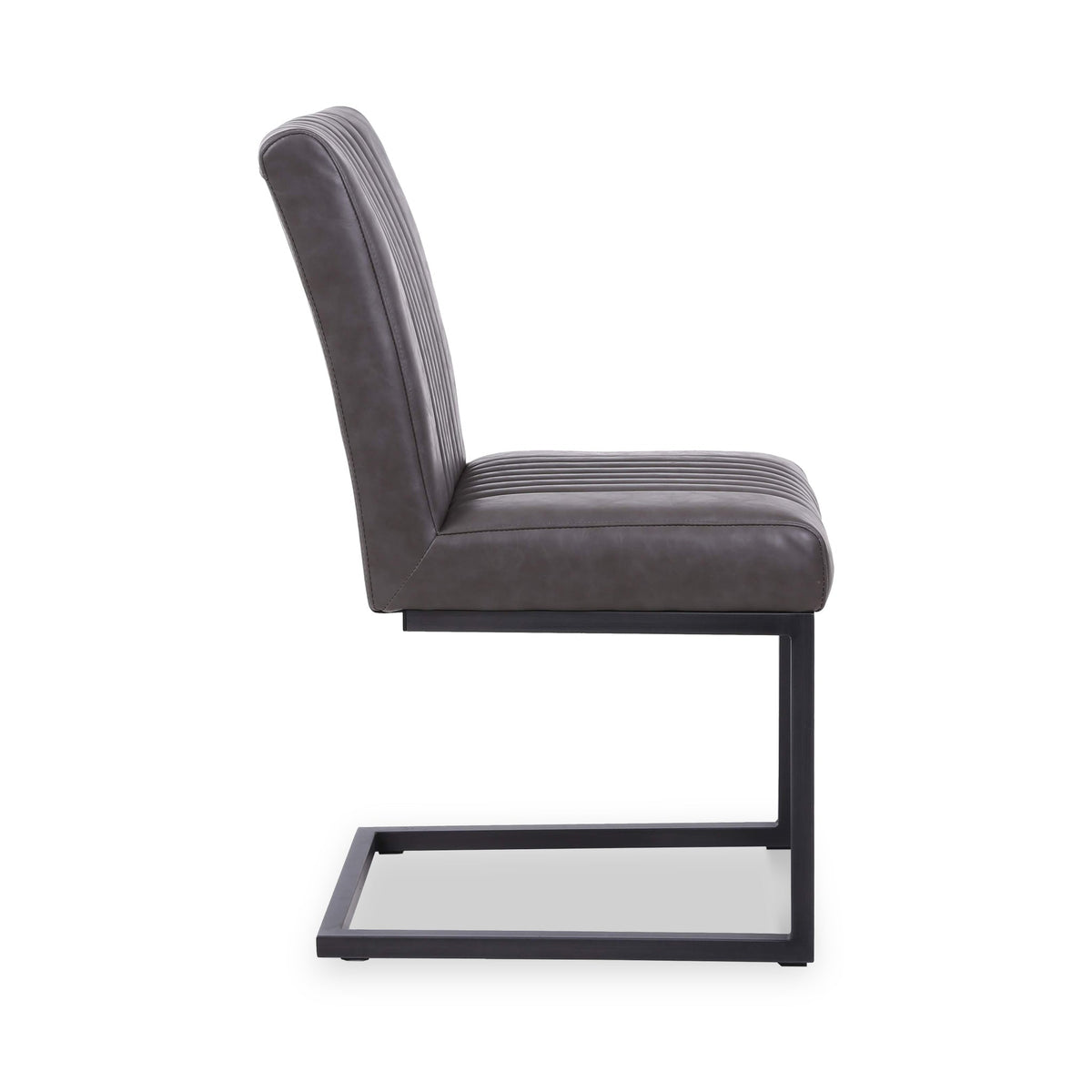 Branok Cantilever Grey Faux Leather Dining Chair
