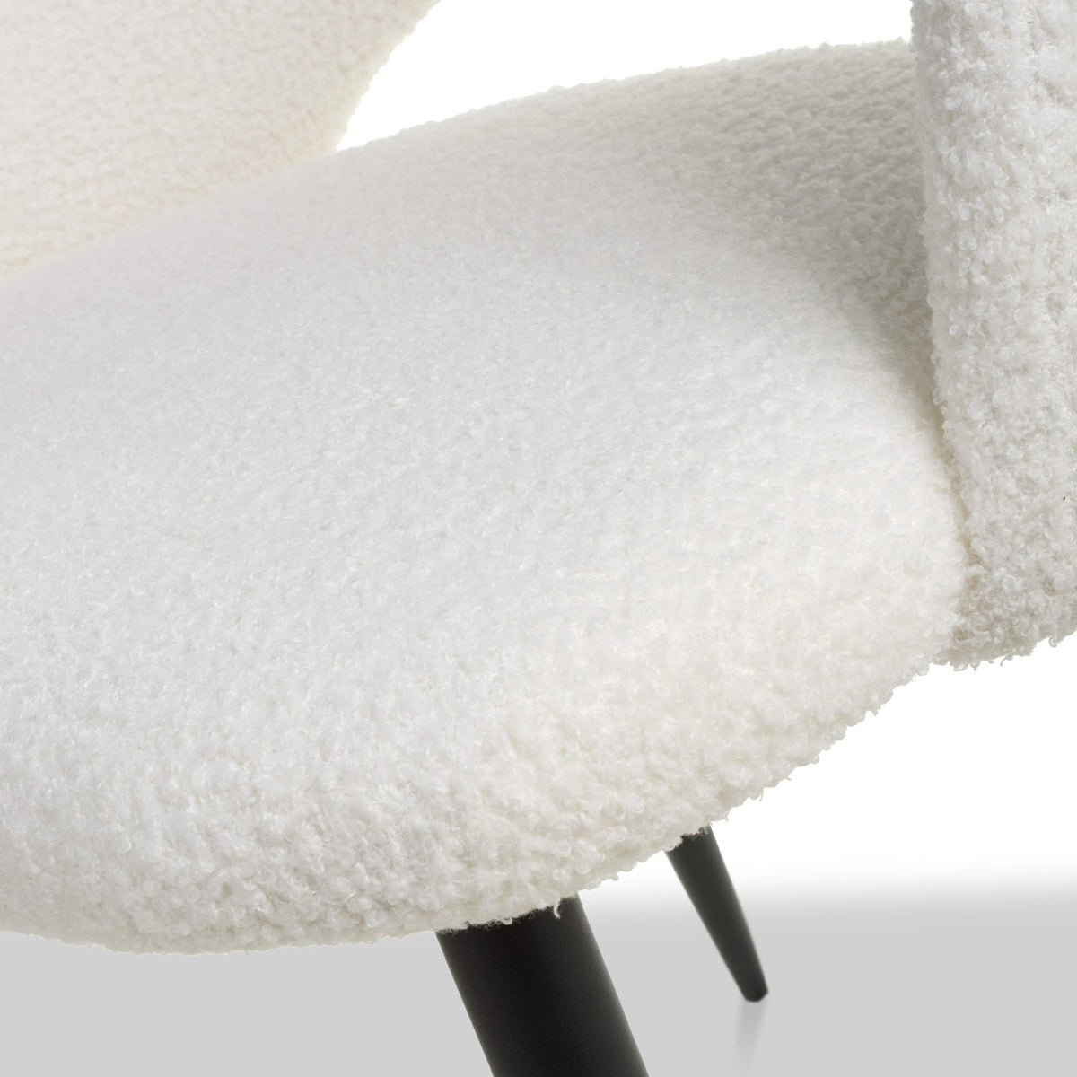 Fenan White Boucle Dining Chair