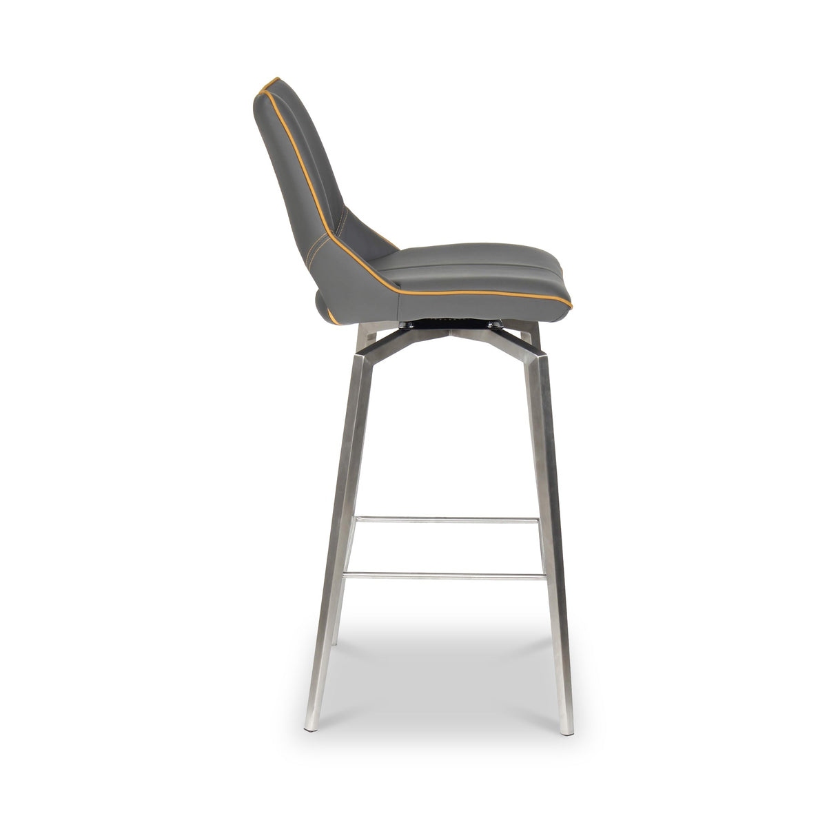 Ceri Self Returning Swivel Faux Leather Bar Stool