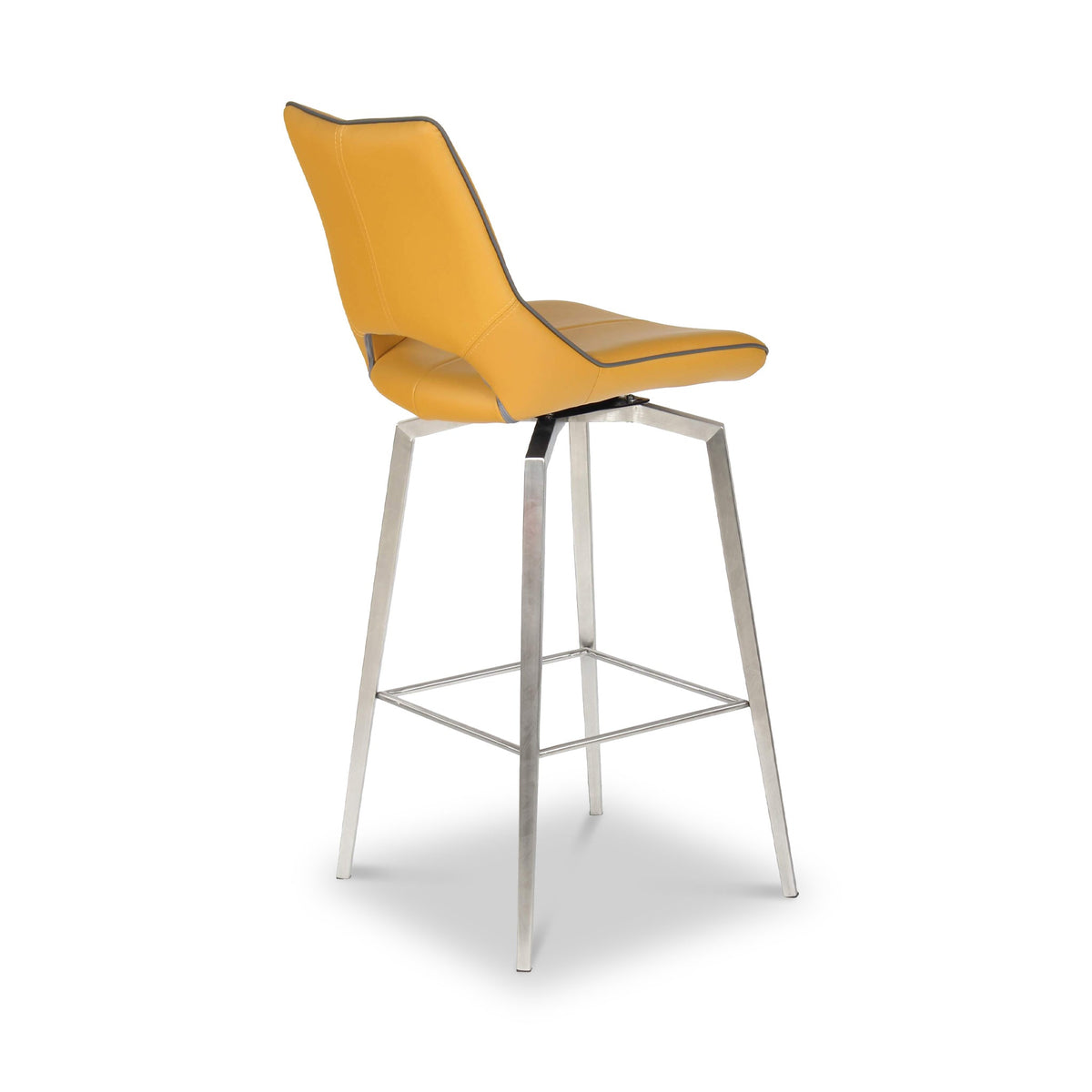 Ceri Self Returning Swivel Faux Leather Bar Stool