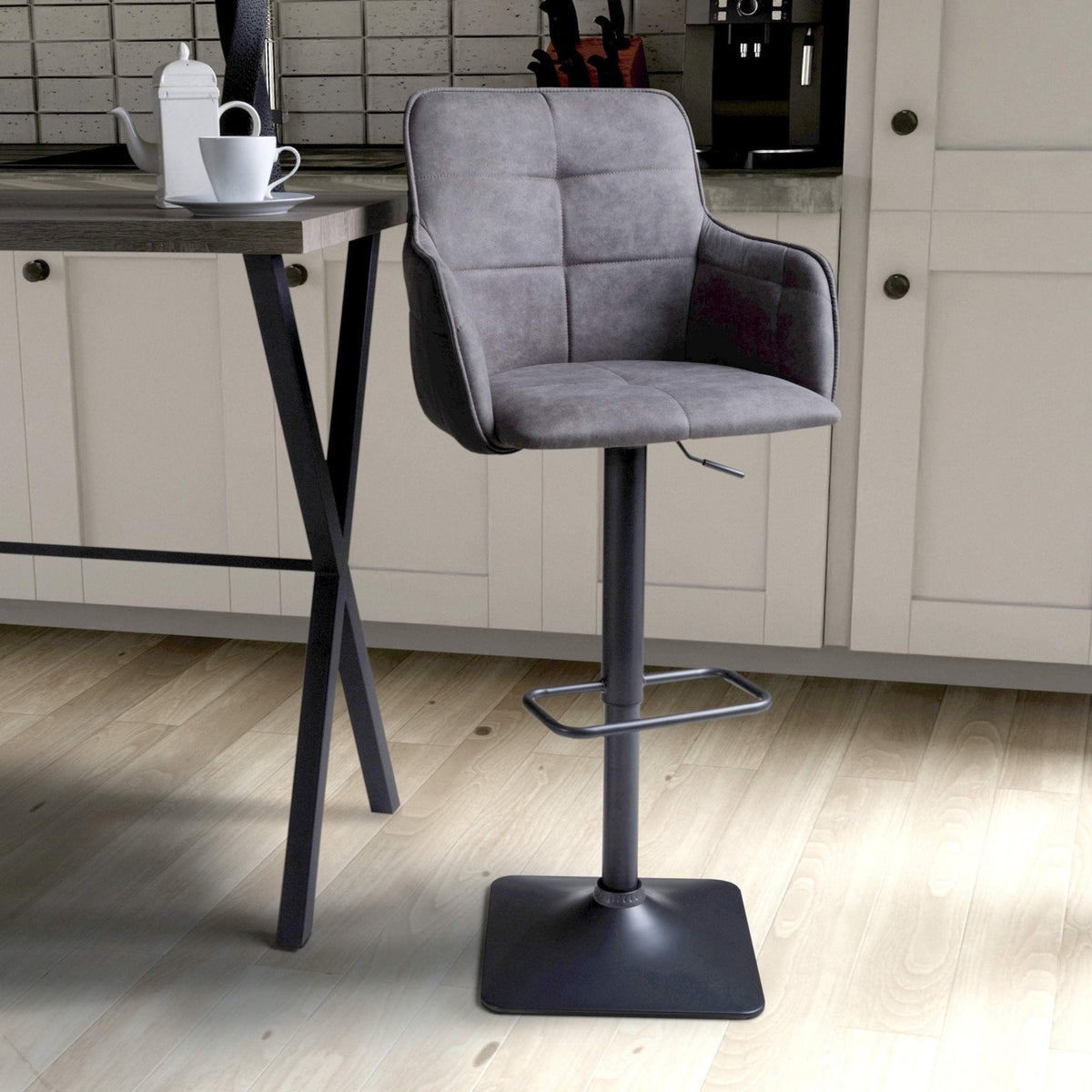 Morwyn Faux Suede Bar Stool