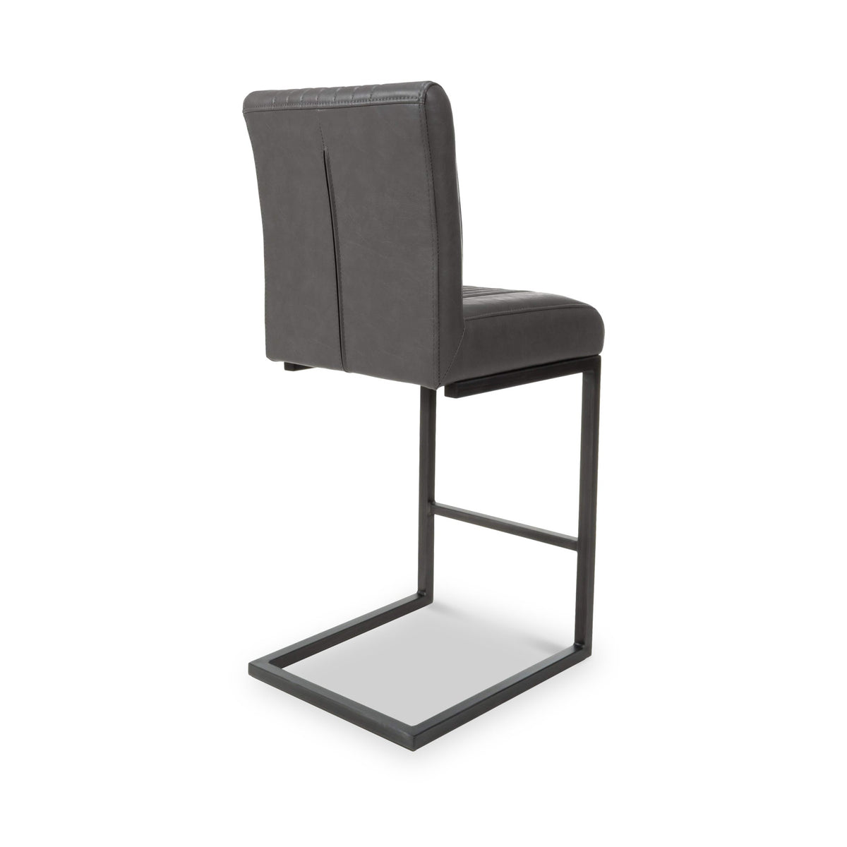 Trelise Cantilever Grey Faux Leather Bar Stool
