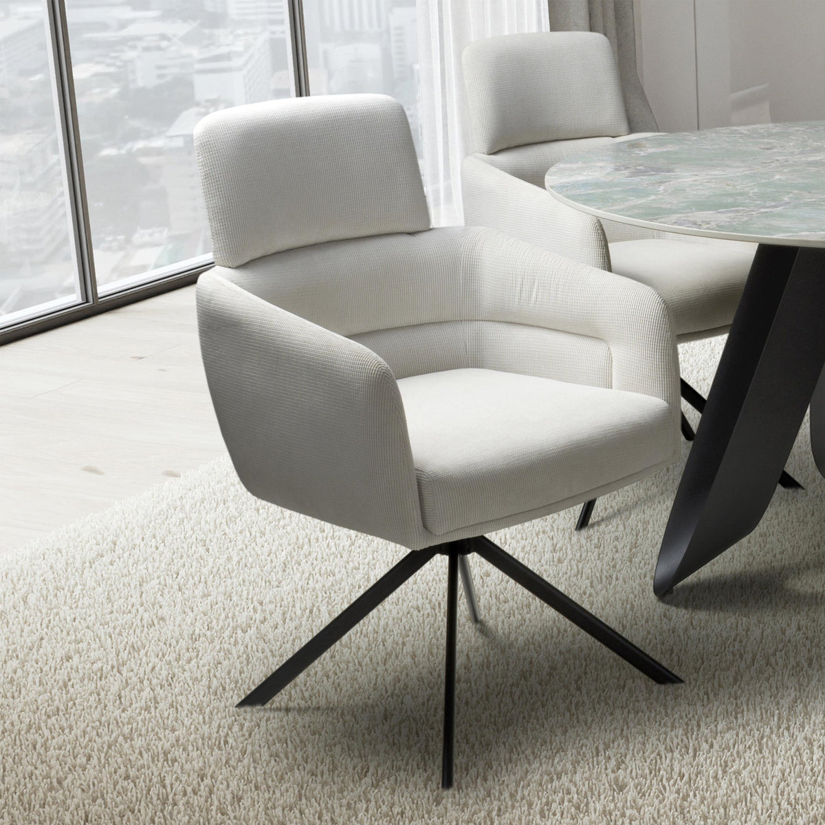 Gilston Corduroy Swivel Dining Chair