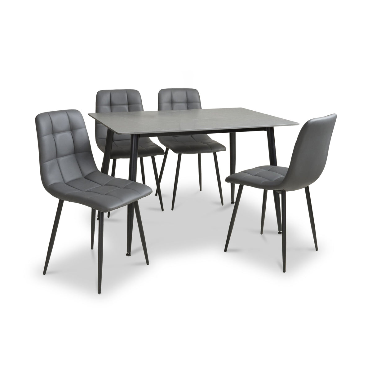 Avaston 120cm Ceramic Dining Table with 4 Pietro Dining Chairs