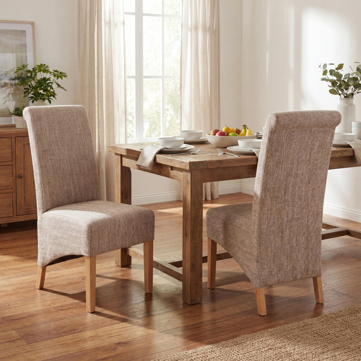 Genna Tweed Fabric Dining Chair