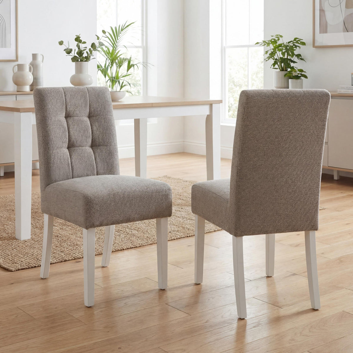 Pryder Weave Dining Chair with White Legs