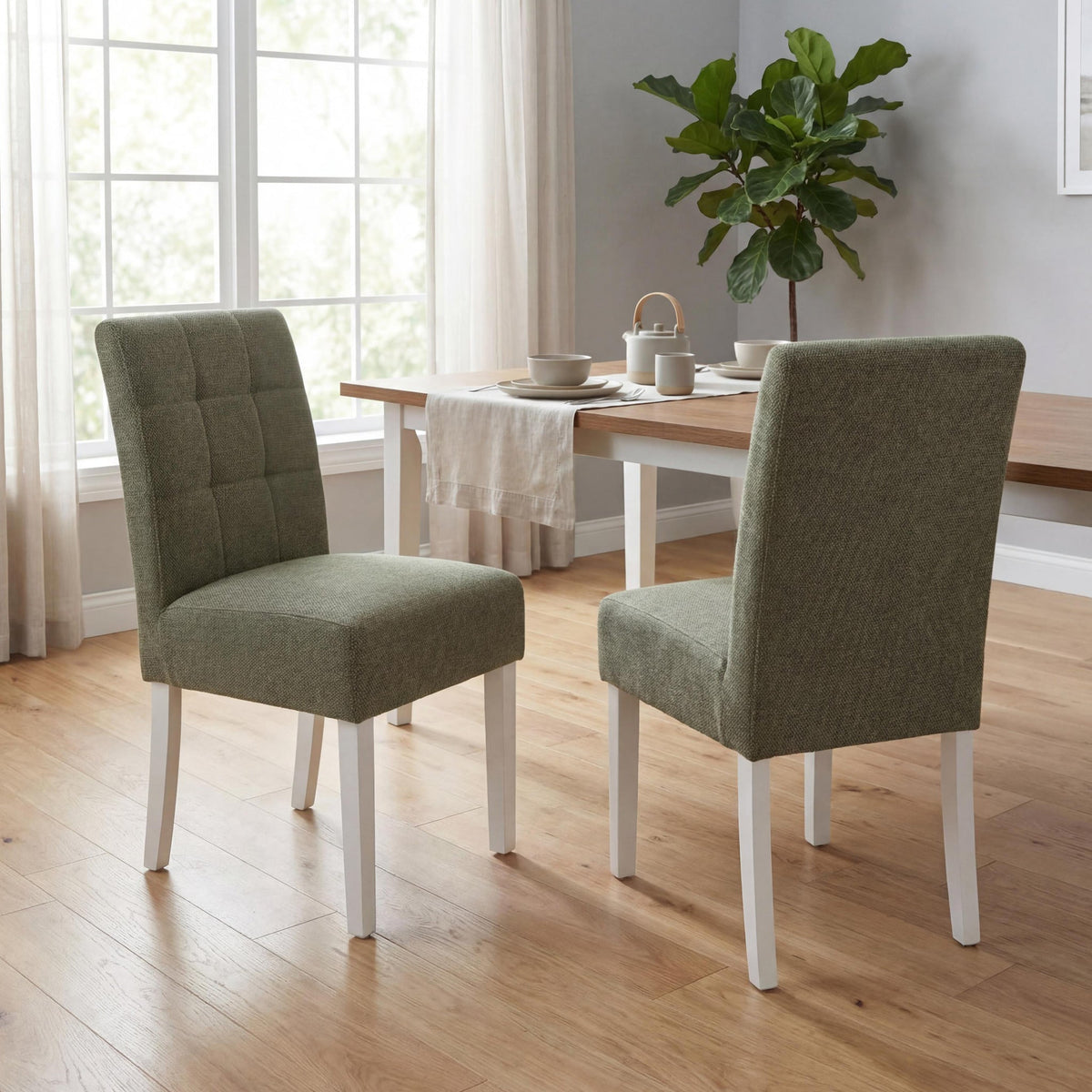 Pryder Weave Dining Chair with White Legs