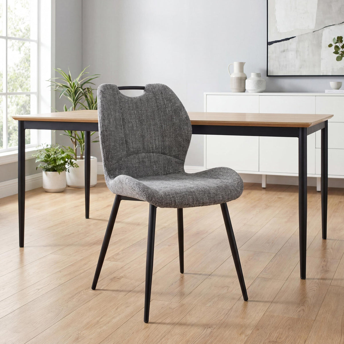 Delvine Textured Fabric Dining Chair