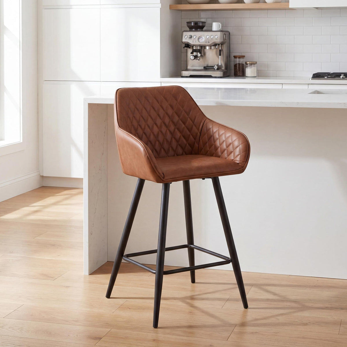 Nolan Faux Leather Bar Stool