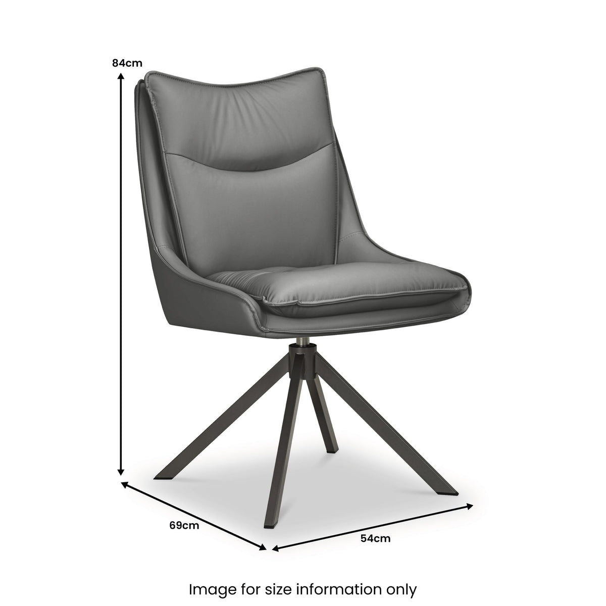 Sable Faux Leather Swivel Dining Chair