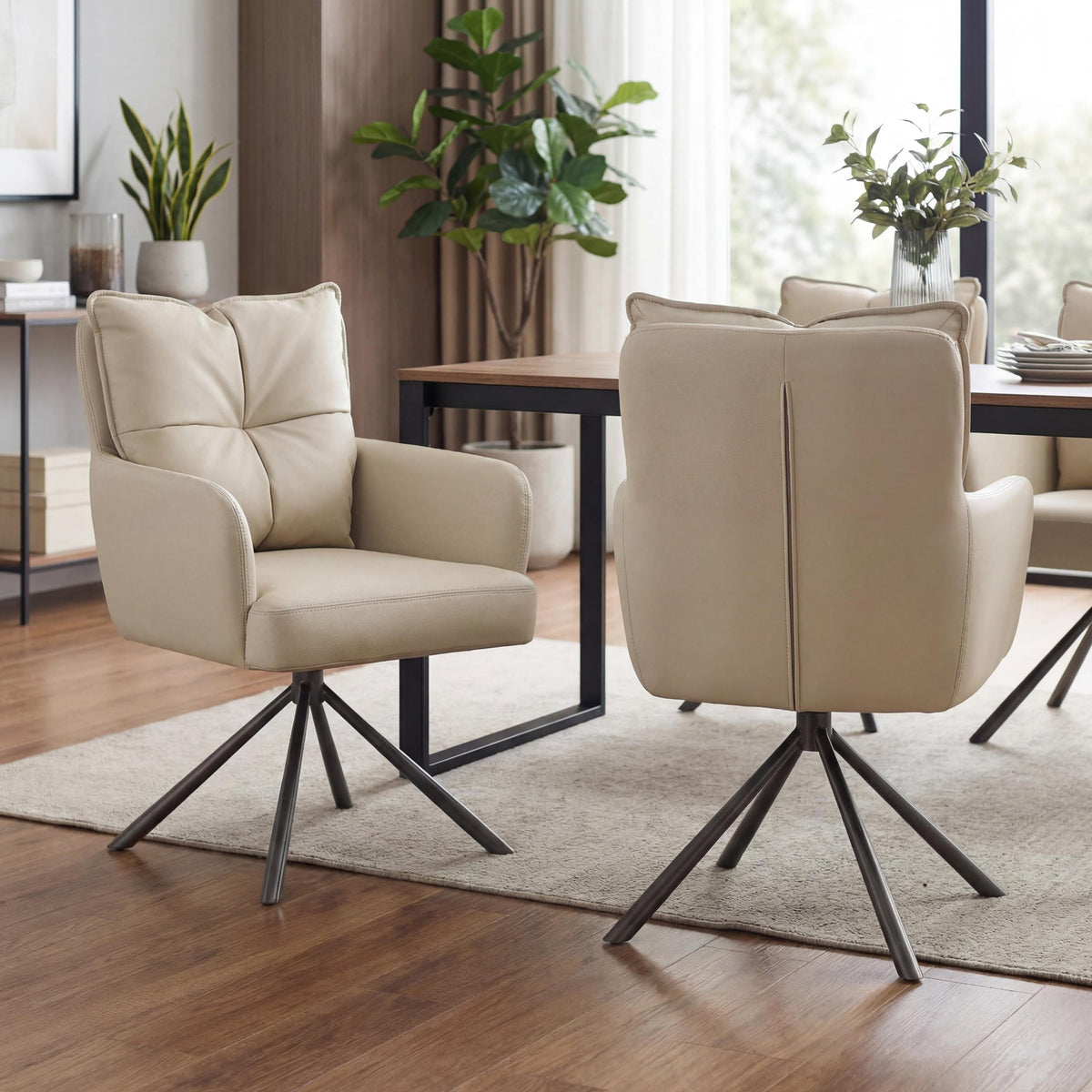 Sterling Faux Leather Swivel Dining Chair