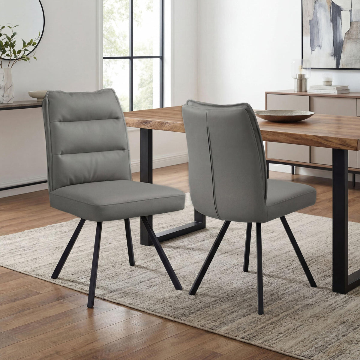 Tate Faux Leather Swivel Dining Chair