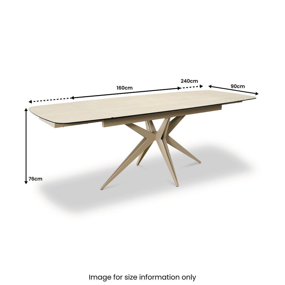 Ash 160cm-240cm Extending Travertine Dining Table