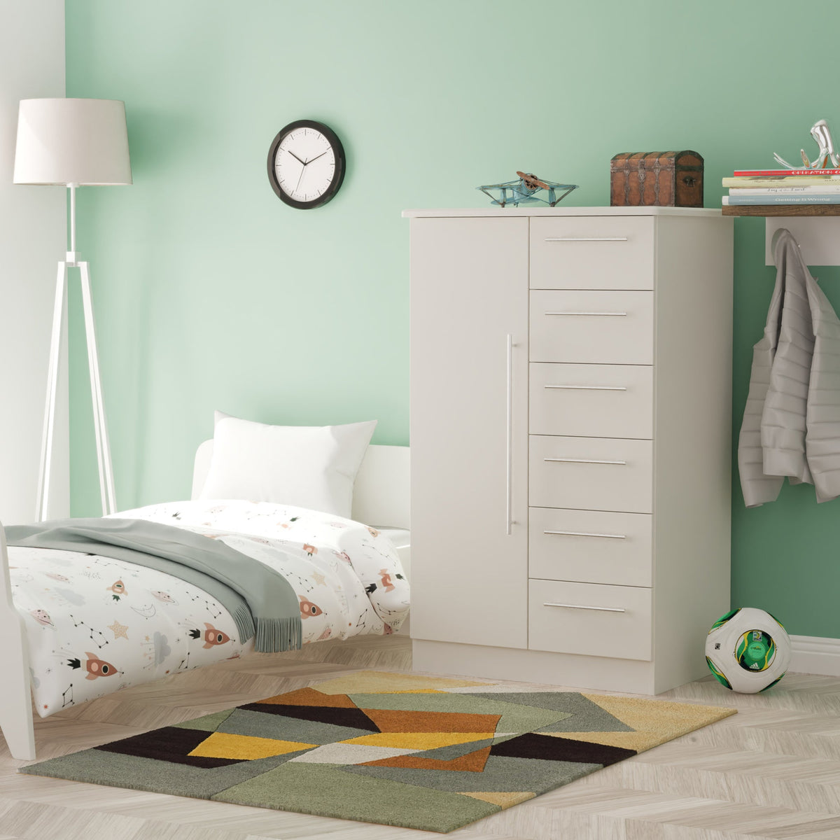 Bramwell Childrens Single 6 Drawer Wardrobe