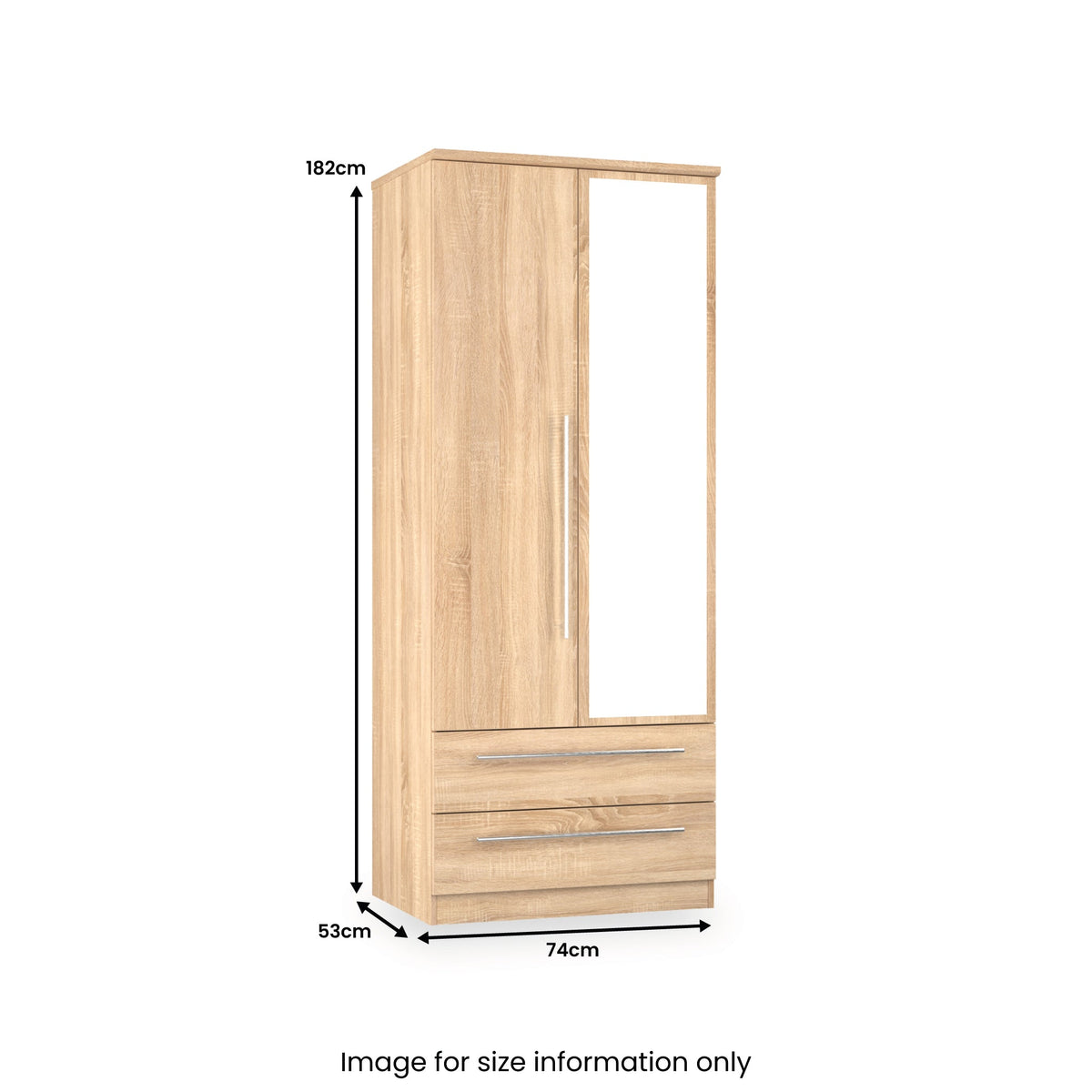 Bramwell Double Mirrored Wardrobe With Drawers
