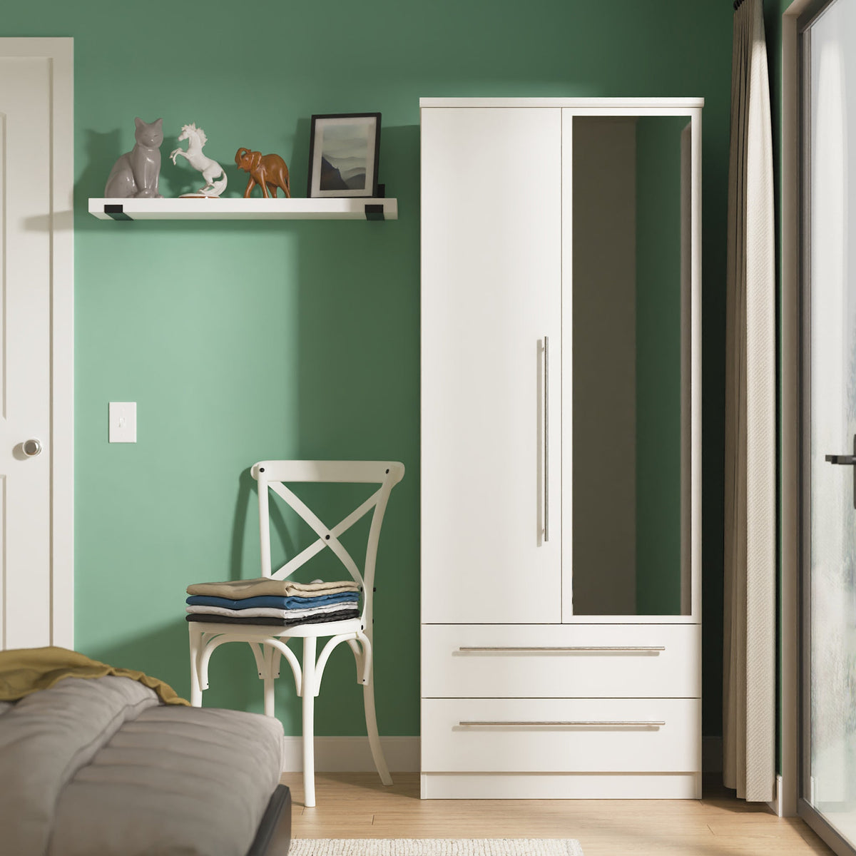 Bramwell Double Mirrored Wardrobe With Drawers