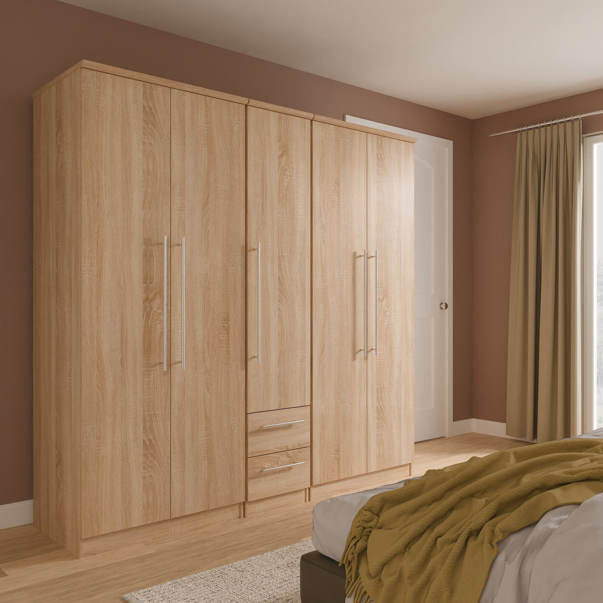Bramwell 5 Door Wardrobe With Drawers