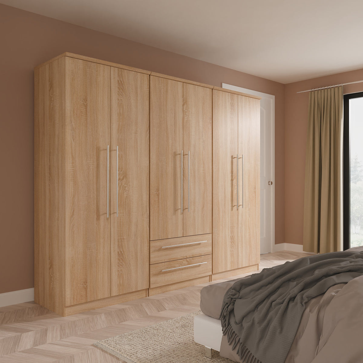 Bramwell 6 Door Wardrobe With Drawers