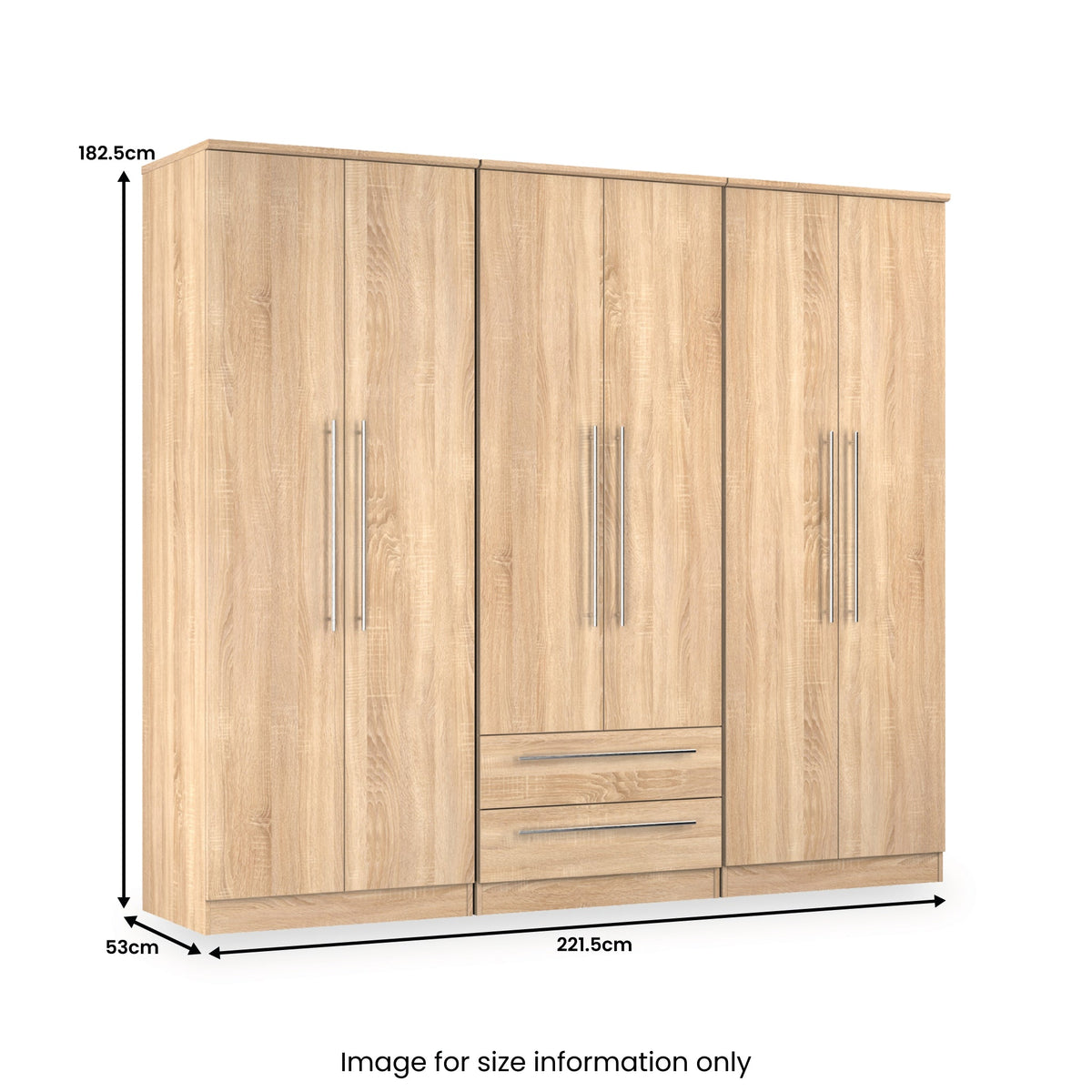 Bramwell 6 Door Wardrobe With Drawers