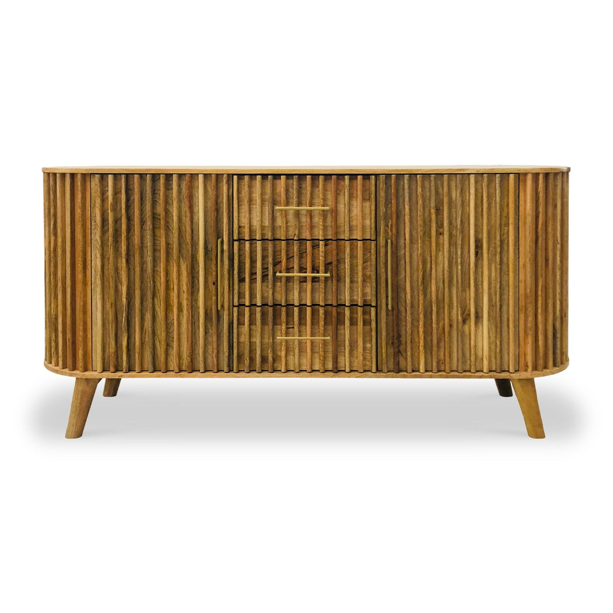 Leo Slatted Mango Wood 2 Door 3 Drawer Sideboard