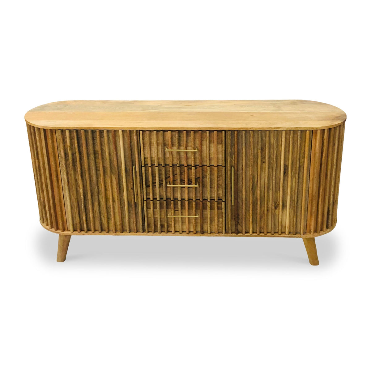 Leo Slatted Mango Wood 2 Door 3 Drawer Sideboard