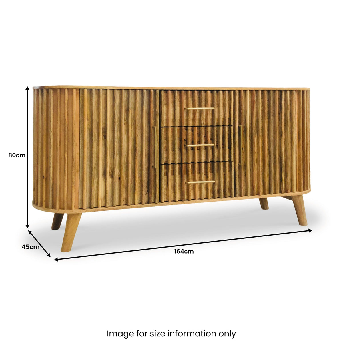 Leo Slatted Mango Wood 2 Door 3 Drawer Sideboard