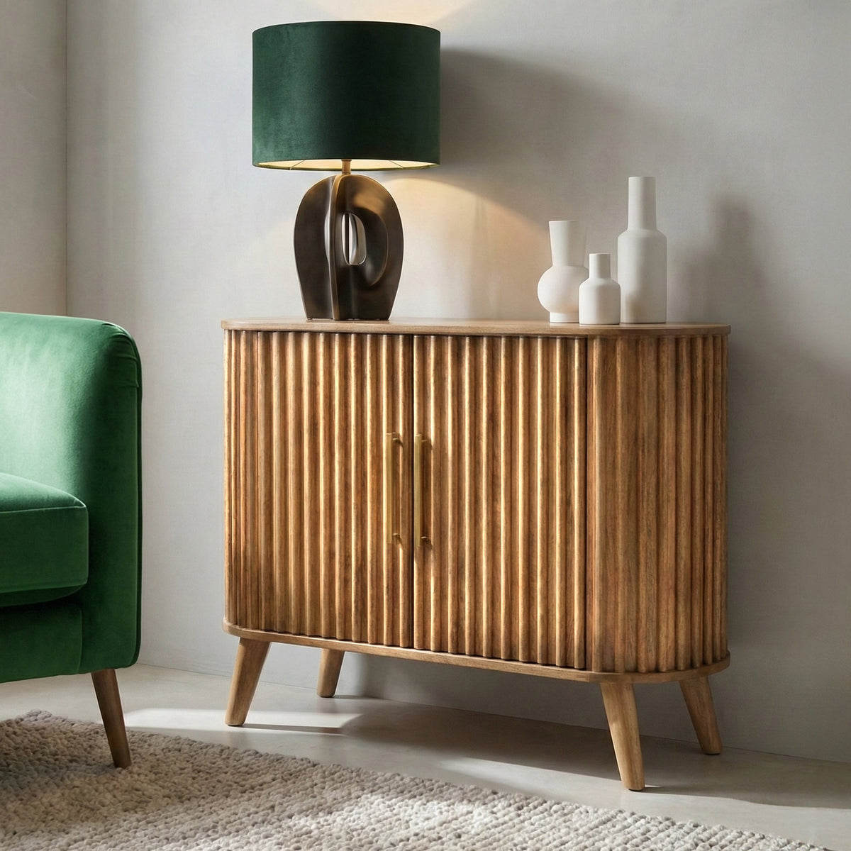 Leo Slatted Mango Wood 2 Door Sideboard