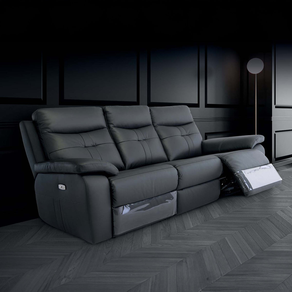 Talbot Leather Power Reclining 3 Seater Sofa