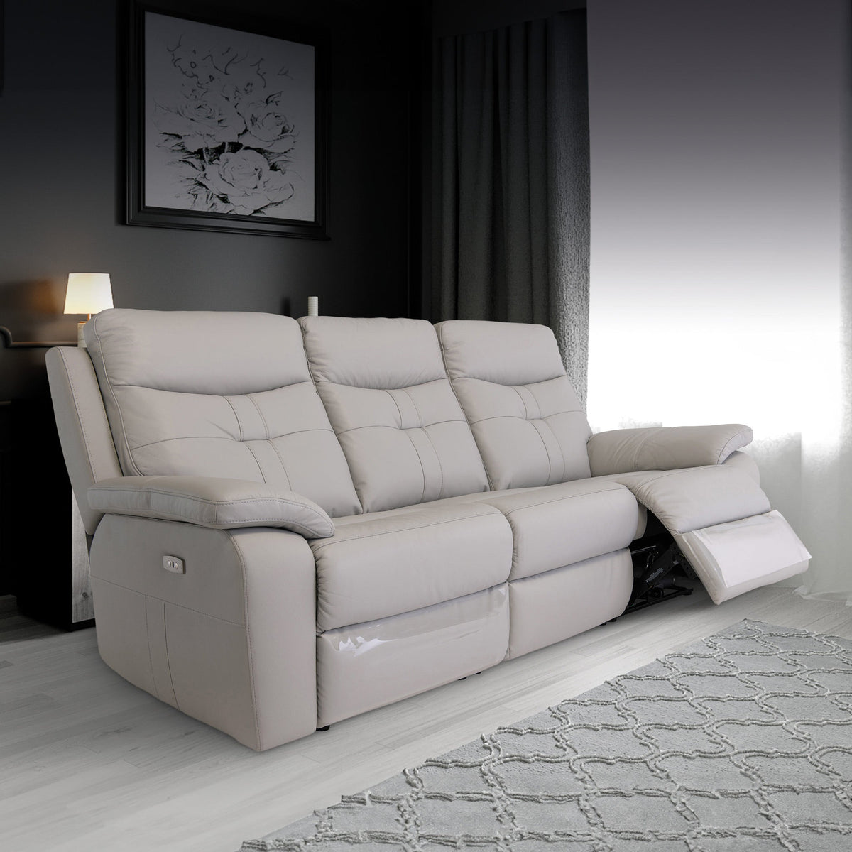 Talbot Leather Power Reclining 3 Seater Sofa