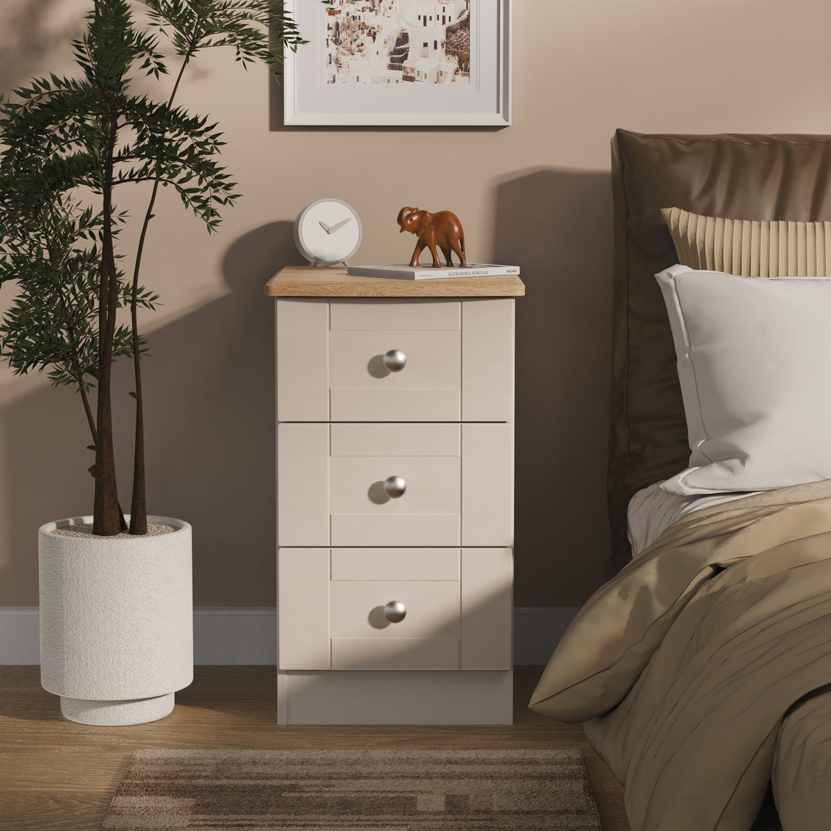 Marlowe 3 Drawer Bedside Table