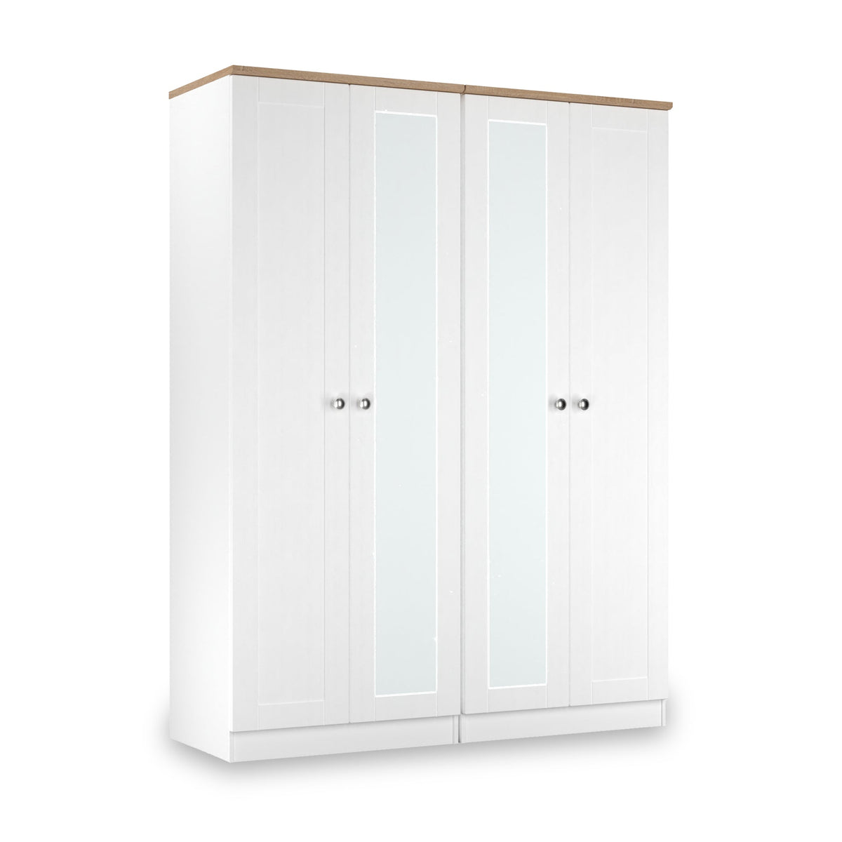 Marlowe 4 Door Mirrored Wardrobe