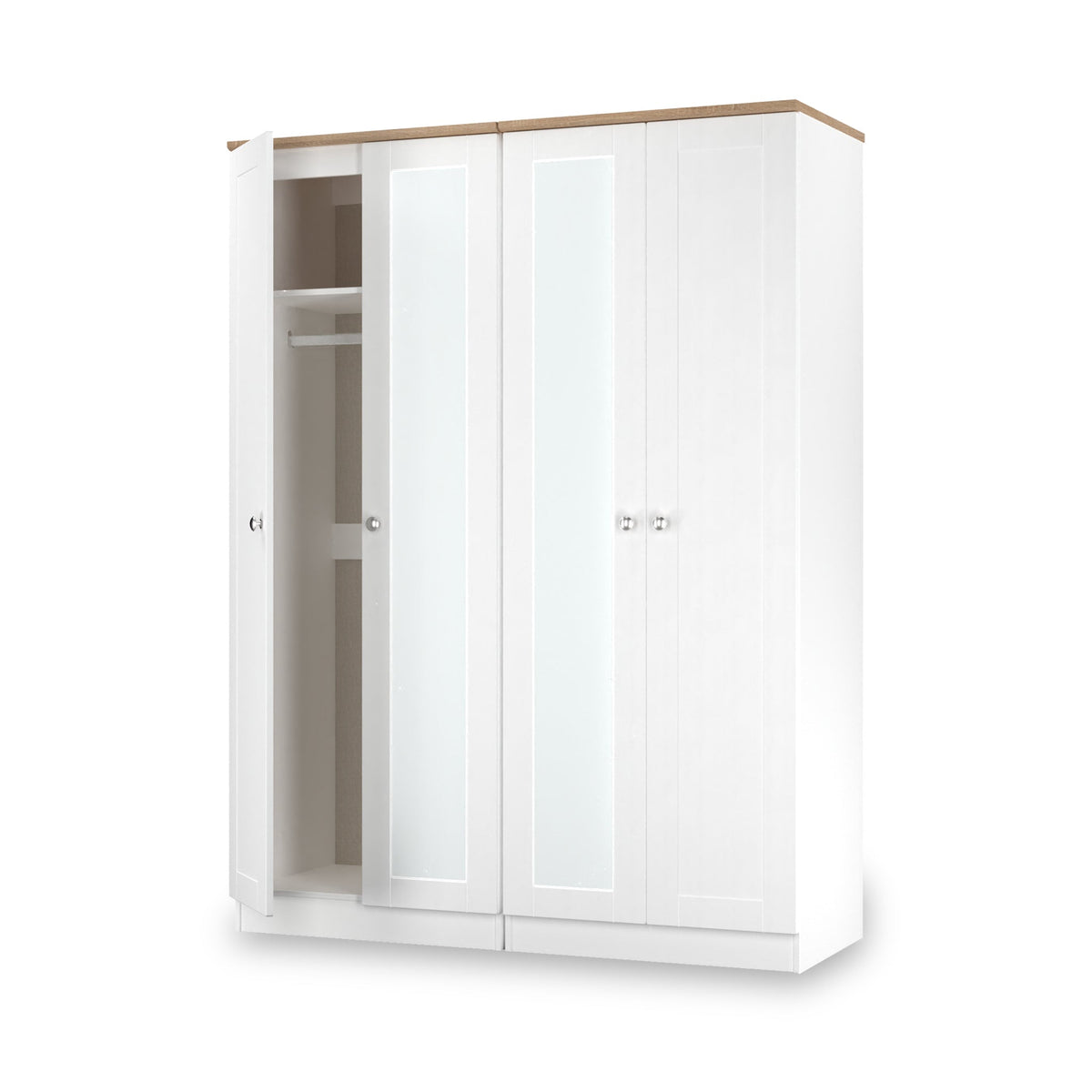Marlowe 4 Door Mirrored Wardrobe