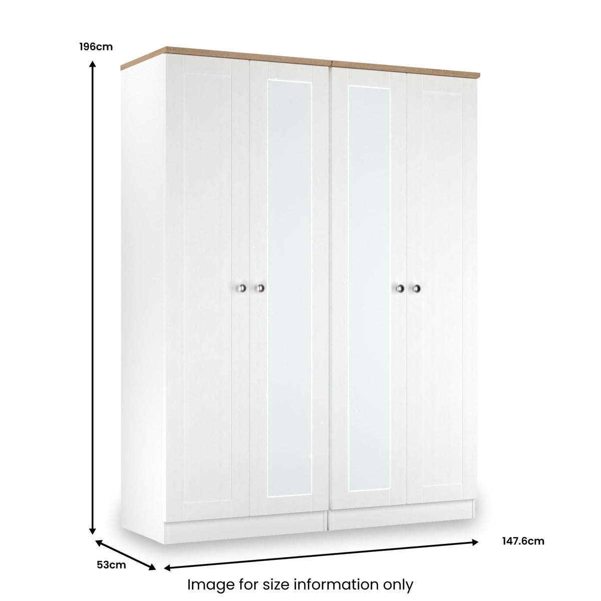 Marlowe 4 Door Mirrored Wardrobe