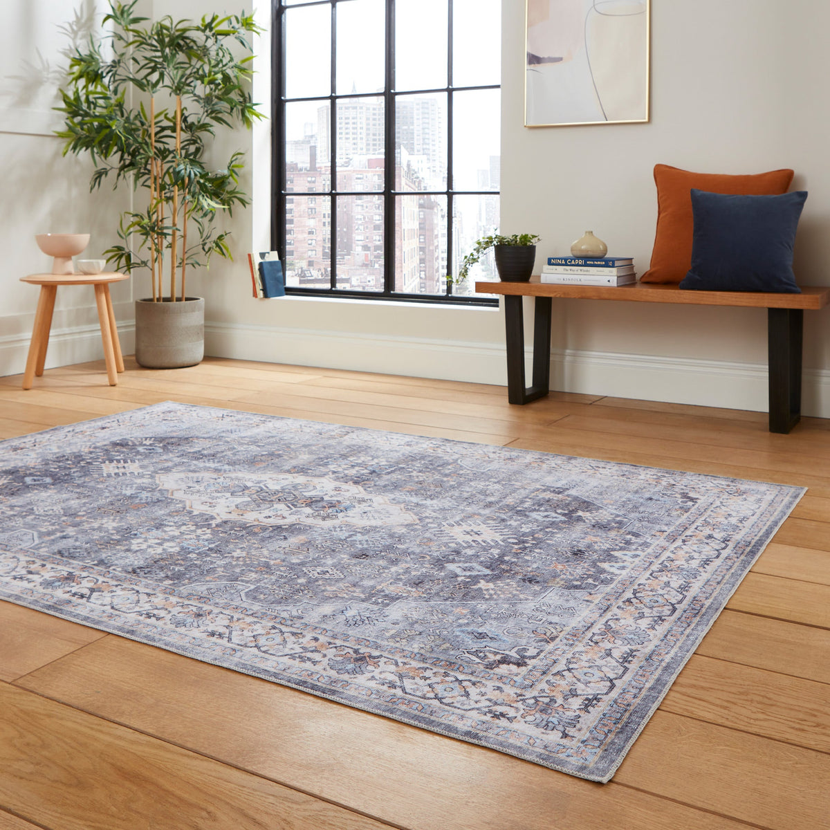 Lincoln Distressed Medallion Rug