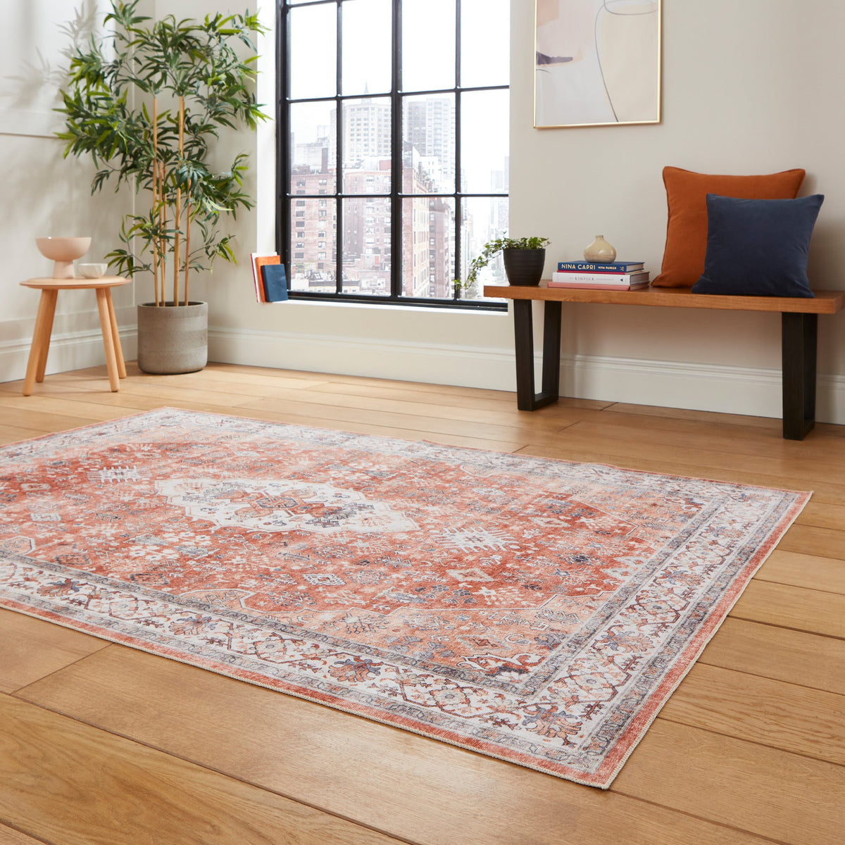 Lincoln Distressed Medallion Rug