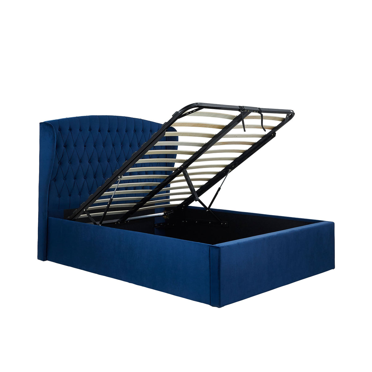 Sailsbury Velvet Ottoman Storage Bed Frame