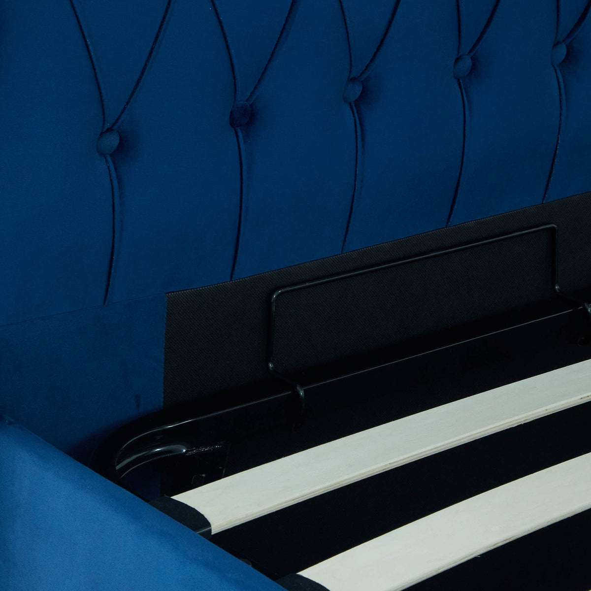 Sailsbury Velvet Ottoman Storage Bed Frame
