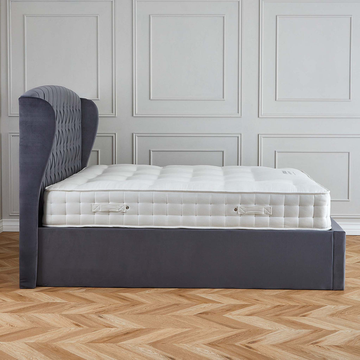 Sailsbury Velvet Ottoman Storage Bed Frame